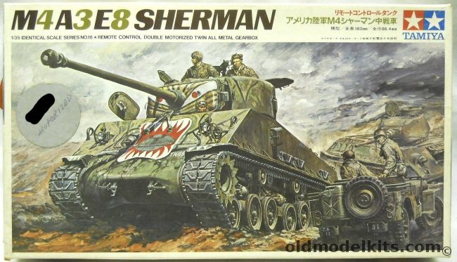 Tamiya 1/35 M4A3E8 Sherman Tank Motorized - Missing The Remote Control Box - (M4), MT218 plastic model kit