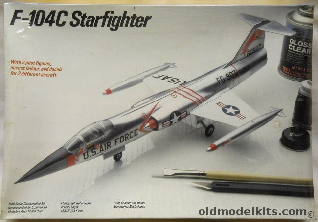 Testors 1/48 F-104C Starfighter - USAF 479th TFW Or QF-104A Of 3205th Drone Squadron, 592 plastic model kit