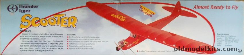 Thunder Tiger Scooter ARF - 57 Inch Wingspan R/C Aircraft, 4561 plastic model kit