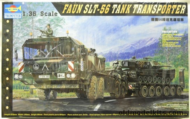 Trumpeter 1/35 Faun SLT-56 Tank Transporter - German Army In Bosnia, 00203 plastic model kit
