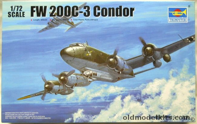 Trumpeter 1/72 FW-200 C-3 Condor - Luftwaffe Or USSR Captured Aircraft - (FW200C3), 01637 plastic model kit