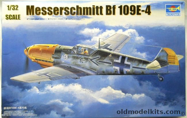 Trumpeter 1/32 Messerschmitt Bf-109E-4 - Haupt. Hans von Hahn 1/JG3 Colombert August 1940 / Bulgaria Escadrille De Chasse 1943 - (Bf109 E4), 02289 plastic model kit