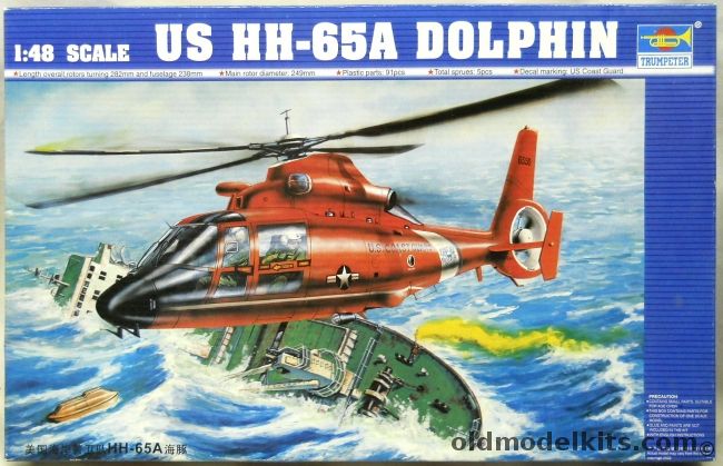 Trumpeter 1/48 US Coast Guard HH-65A Dolphin, 02801 plastic model kit