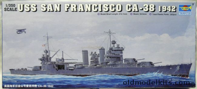 Trumpeter 1/350 USS San Francisco CA-38 1942 - Plus TWO Big Aftermarket PE Sets - New Orleans Class Heavy Cruiser, 05309 plastic model kit