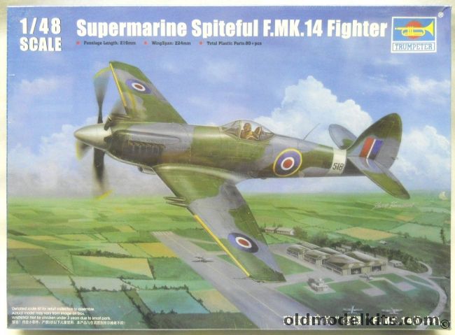 Trumpeter 1/48 Supermarine Spiteful F.Mk.14 Fighter, 02850 plastic model kit