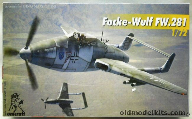 Unicraft 1/72 Focke-Wulf FW-281 - Focke-Wulf Project VIII Turboprop Fighter - (FW.281) plastic model kit