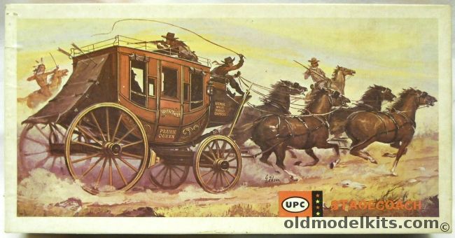UPC 1/48 Wells Fargo Stage Coach - With Driver / Messenger and Five Horses (ex Adams / Revell / Miniature Masterpieces /Life-Like), 4011-100 plastic model kit
