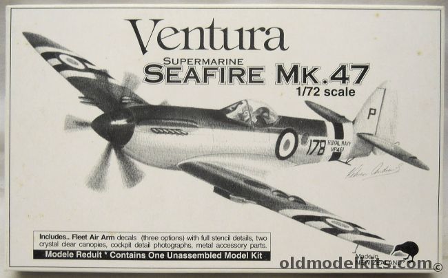 Ventura 1/72 Supermarine Seafire Mk.47 - With Decals For Three FAA Aircraft From 800 Squadron / 1833 Squadron / PS949 From HMS Illustrious, V0507 plastic model kit