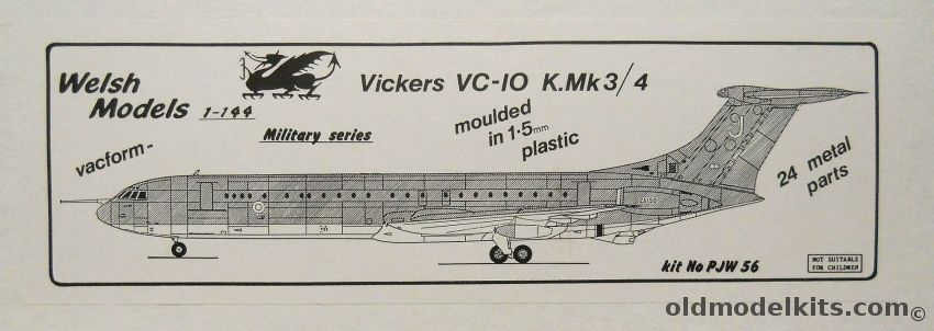 Welsh 1/144 Vickers VC-10 K.Mk3/4 Tanker, PJW56 plastic model kit