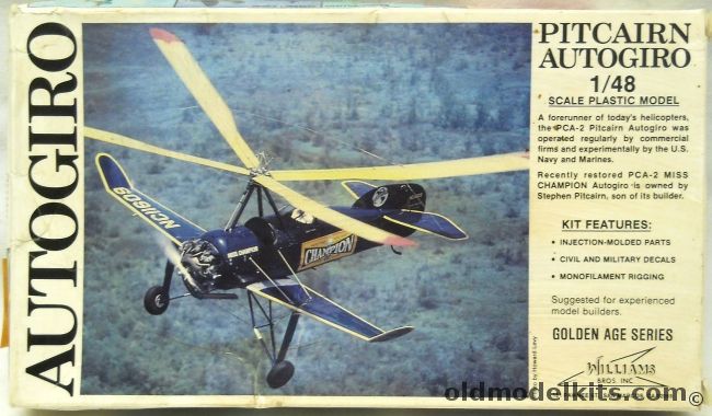 Williams Brothers 1/48 Pitcairn Autogiro PCA-2 - Or Navy XOP-1 - (Autogyro), 48-161 plastic model kit