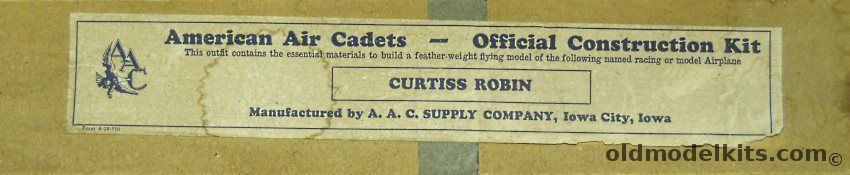 AAC Supply Company Curtiss Robin American Air Cadets Official Construction Kit - 30 Inch Wingspan Flying Aircraft plastic model kit