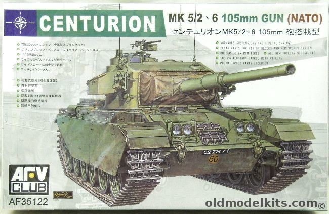 AFV Club 1/35 Centurion Mk 5/2 6 105mm Gun NATO Tank, AF35122 plastic model kit