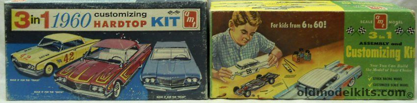 AMT 1958 Ford Edsel Hardtop and 1960 Ford Edsel Hardtop - Empty Boxes ONLY plastic model kit