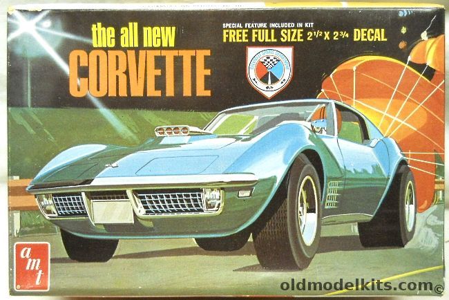 AMT 1/25 1970 Chevrolet Corvette 3 in 1 With Special Decals Chevrolet Sports Department and Fenton Custom Wheels and Shifters - Stock / Custom / Drag, Y732 plastic model kit