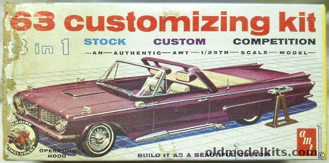 AMT 1/25 1963 Buick Riviera 3 in 1 - Stock / Custom / Competition, 06-553-149 plastic model kit
