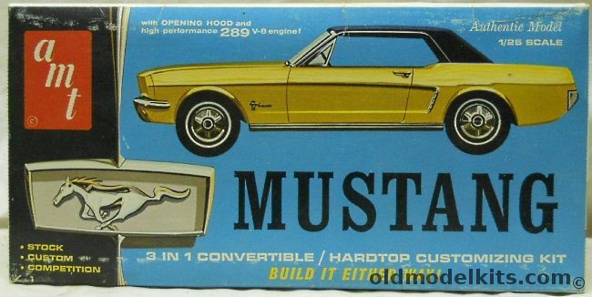 AMT 1/25 1965 Ford Mustang Convertible or Coupe - Stock / Custom / Competition, 6154-150 plastic model kit