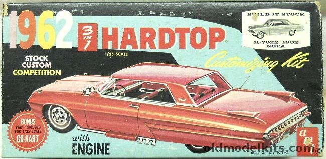 AMT 1/25 1962 Chevrolet Nova 2 Door Hardtop 3 in 1 Customizing Kit - Stock / Custom / Competition, K-7022 plastic model kit