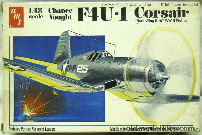 AMT 1/48 Chance Vought F4U-1 Corsair - (F4U1), T640 plastic model kit