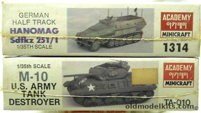 Academy 1/35 Hanomag Sd.Kfz. 251/1 Half Track / M-10 Tank Destroyer, 1314 plastic model kit