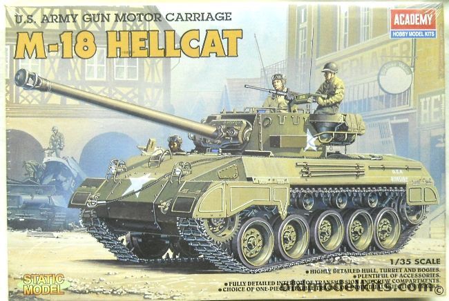 Academy 1/35 M-18 Hellcat Gun Motor Carriage, 1375 plastic model kit