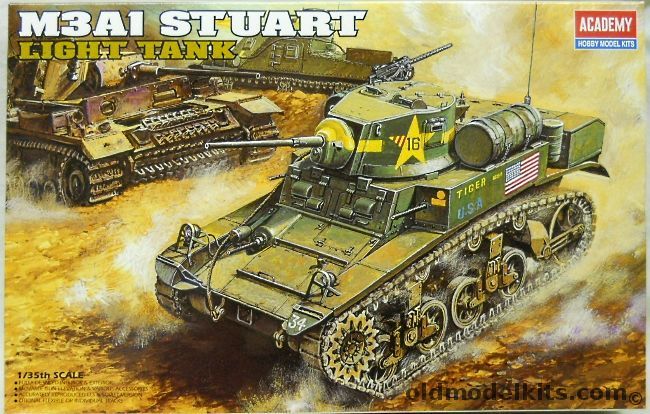 Academy 1/35 M3 Stuart Light Tank, 1398 plastic model kit