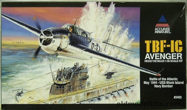 Accurate Miniatures 1/48 Grumman TBF-1C Avenger - Battle of the Atlantic May 1944 USS Block Island (TBF1C), 3403 plastic model kit