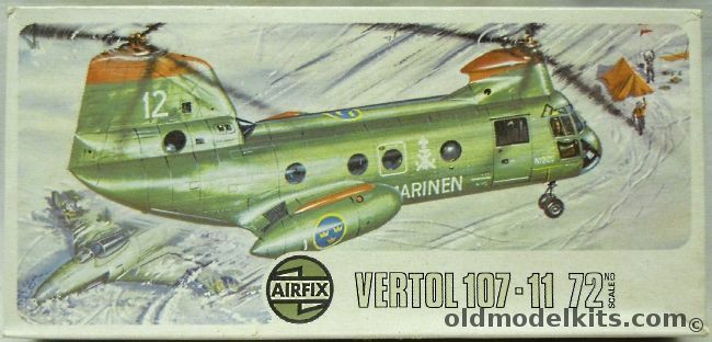 Airfix 1/72 Vertol 107-II / CH-46 Sea Knight - Swedish Navy (HKP4), 02015-8 plastic model kit