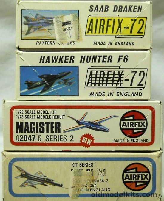 Airfix 1/72 Saab Draken / Hawker Hunter / TWO Fouga Magister / Mig-21 (Early), 269 plastic model kit