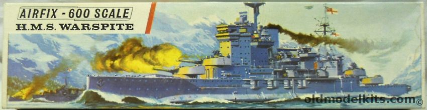 Airfix 1/600 HMS Warspite Battleship, F405S plastic model kit
