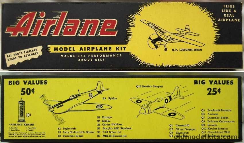 Airlane Luscombe Sedan - 14 Inch Wingspan Pre-Fabricated Flying Aircraft, Q7 plastic model kit