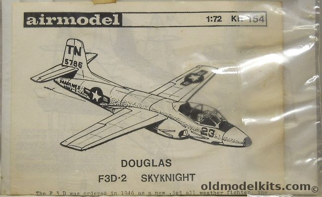 Airmodel 1/72 Douglas F3D-2 Skyknight - Bagged, 154 plastic model kit