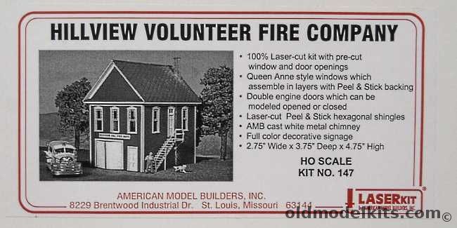 American Model Builders 1/87 Hillview Volunteer Fire Company - HO Scale Craftsman Model, 147 plastic model kit