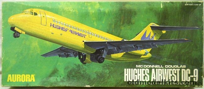 Aurora 1/72 DC-9 Series 10 Hughes Airwest, 386 plastic model kit