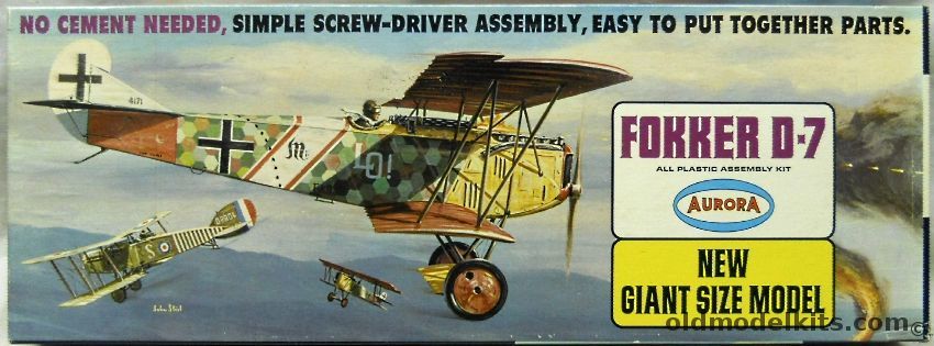 Aurora 1/19 Fokker D-7 Giant Screwdriver Kit - (D-VII), 398-350 plastic model kit