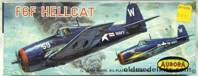 Aurora 1/51 F6F Hellcat, 40-100 plastic model kit