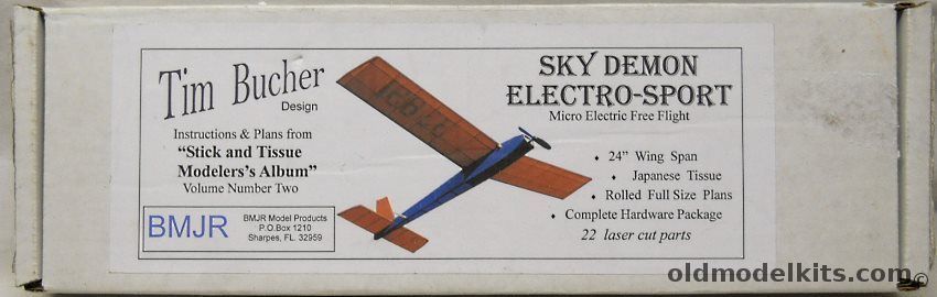 BMJR Models Tim Bucher Design Sky Demon Electro-Sport Micro Electric Free-Flight - 24 Inch Wingspan With Motor / Batteries / Prop plastic model kit