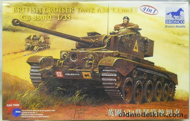 Bronco 1/35 Comet A34 British Cruiser Tank, CB35010 plastic model kit