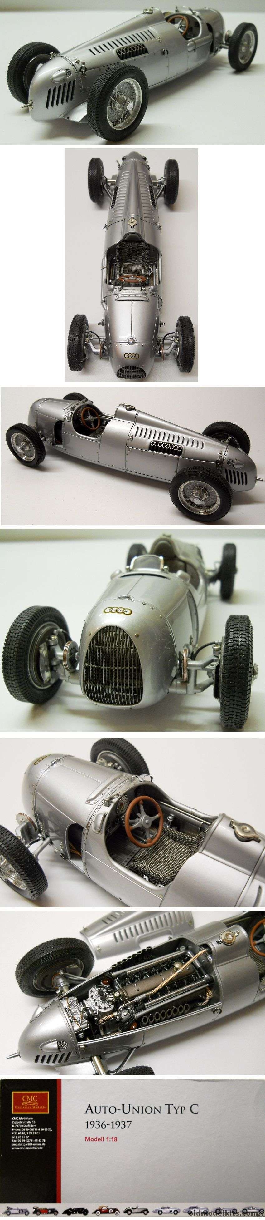 CMC 1/18 Auto-Union Typ C 1936-1937 - Extremely Detailed Factory Built Display Model, M-034 plastic model kit