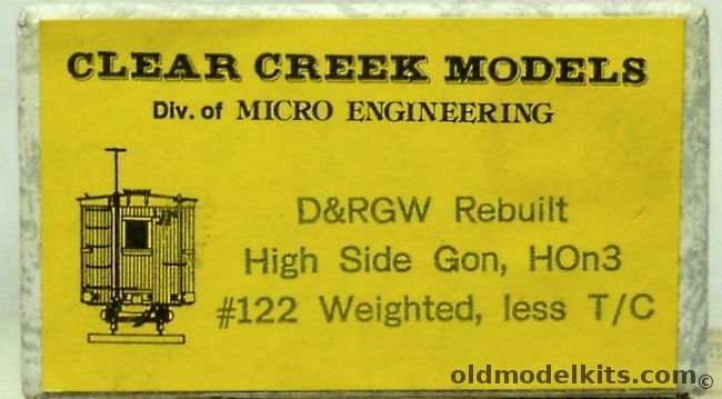 Clear Creek Models 1/87 D&RWG Rebuilt High Side Gondola HOn3 Narrow Gauge - HO  Scale Craftsman Kit, 122 plastic model kit