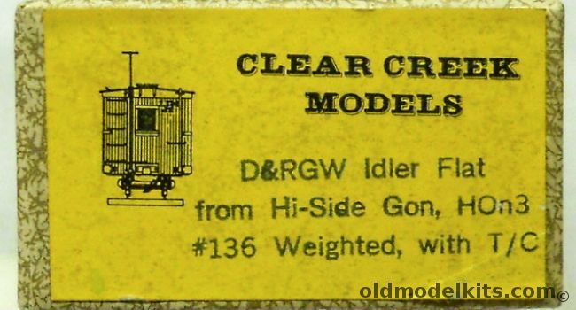 Clear Creek Models 1/87 D&RGW Idler Flat From Hi-Side Gondola With Trucks Weighted HOn3 Narrow Gauge - HO  Scale Craftsman Kit, 136 plastic model kit