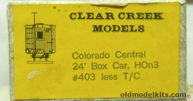 Clear Creek Models 1/87 Colorado  Central 24 Foot Box Car HOn3 Narrow Gauge - HO  Scale Craftsman Kit, 403 plastic model kit