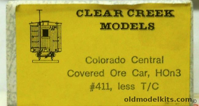 Clear Creek Models 1/87 Colorado Central Covered Ore Car HOn3 Narrow Gauge - HO  Scale Craftsman Kit, 411 plastic model kit