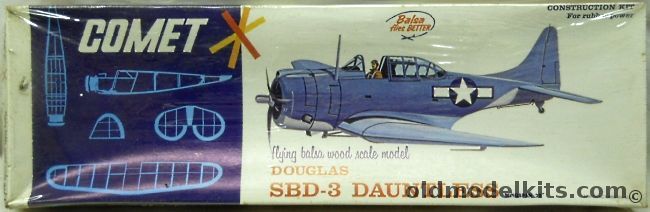 Comet Douglas SBD-3 Dauntless - 20 inch Wingspan Flying Balsa Airplane Model, 3401-150 plastic model kit