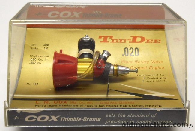 Cox Tee Dee .020 Gas Engine - Never Run and In The Original Jewel Case, 160 plastic model kit