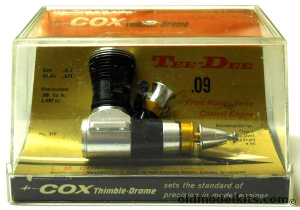 Cox Tee-Dee .09 Thimble-Drome Engine - New In Jewel Box, 210 plastic model kit