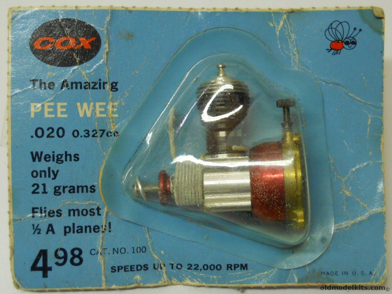 Cox Pee Wee .020 Gas Engine - Never Run New On Sealed Blister Card, 100 plastic model kit