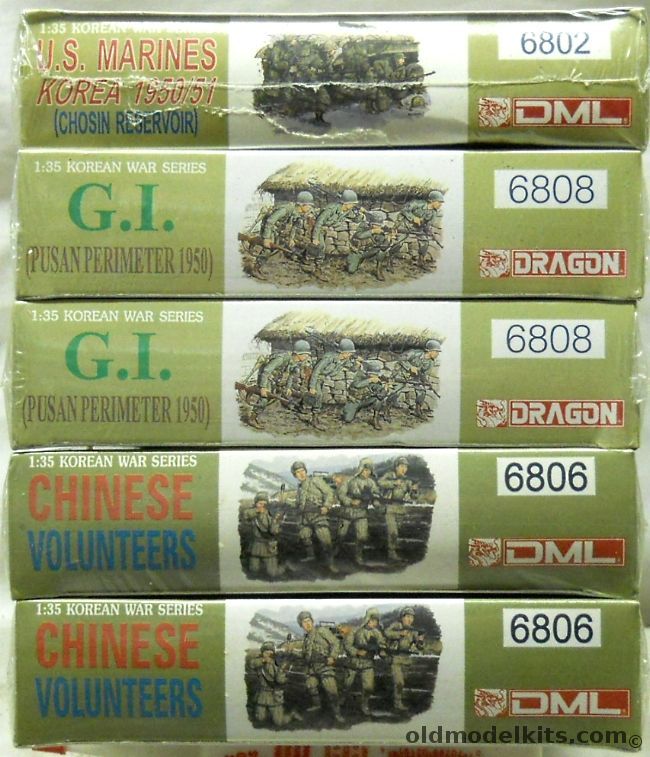 Dragon 1/35 US Marines Korea 1950-51 / TWO US Infantry GI Pusan Perimeter 1950 / TWO Chinese Infantry, 6802 plastic model kit