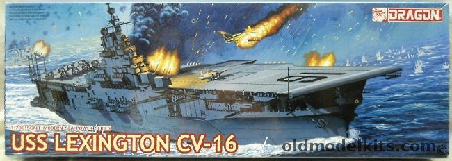 Dragon 1/700 USS Lexington CV16 Aircraft Carrier - (Essex Class), 7051 plastic model kit