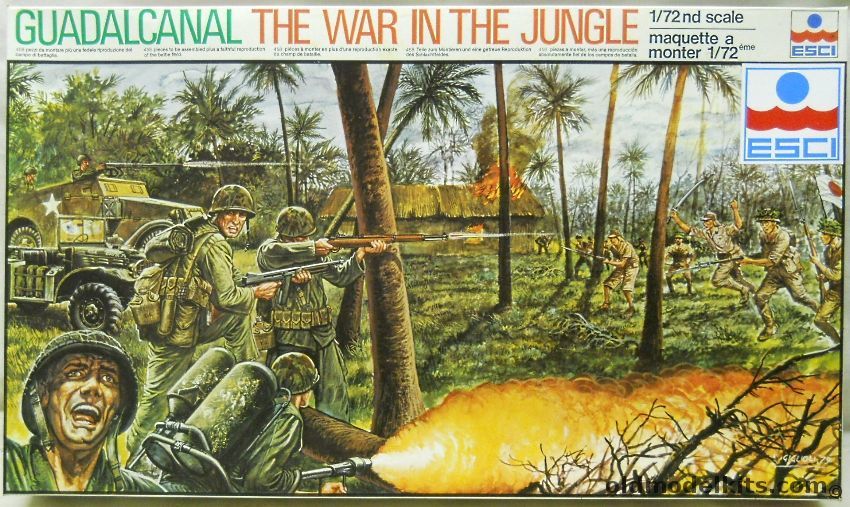 ESCI 1/72 Guadalcanal The War In The Jungle Diroama, 2018 plastic model kit