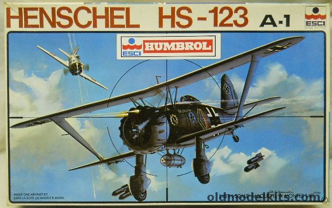 ESCI 1/48 Henschel HS-123 A-1 - Spanish Civil War or Luftwaffe, 4001 plastic model kit